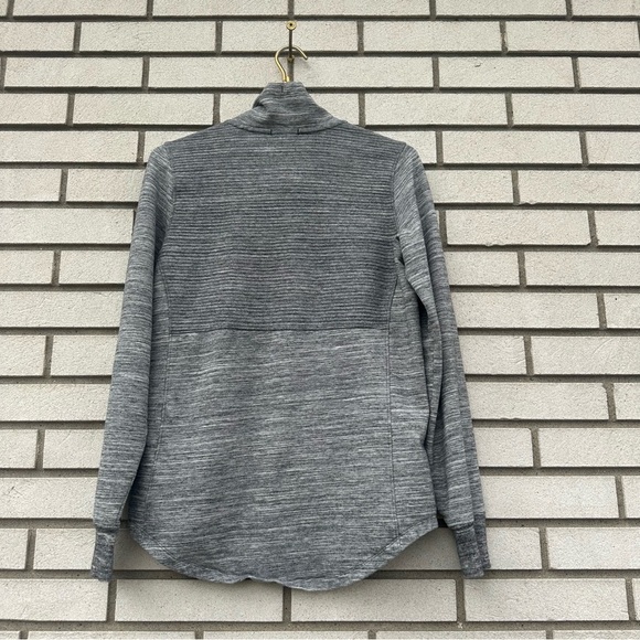 L.L.Bean Cozy Mixed-Knit Pullover Marled Light Gray Funnelneck Sweatshirt - Picture 8 of 12